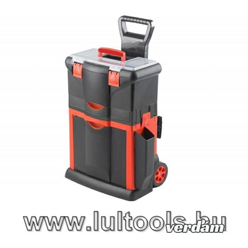 Eladó  Műanyag guruló koffer, húzó fogantyú 460x330x660mm